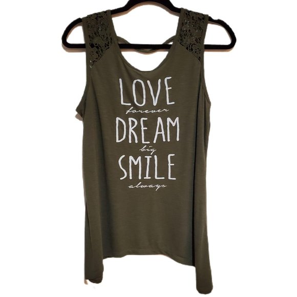 Jerry Leigh Tops - Jerry Leigh Graphic Tank Army Green